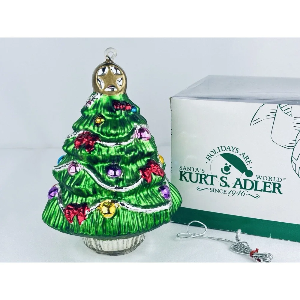Vintage Kurt Adler Santa's World Glass Christmas Tree Ornament Decor 8